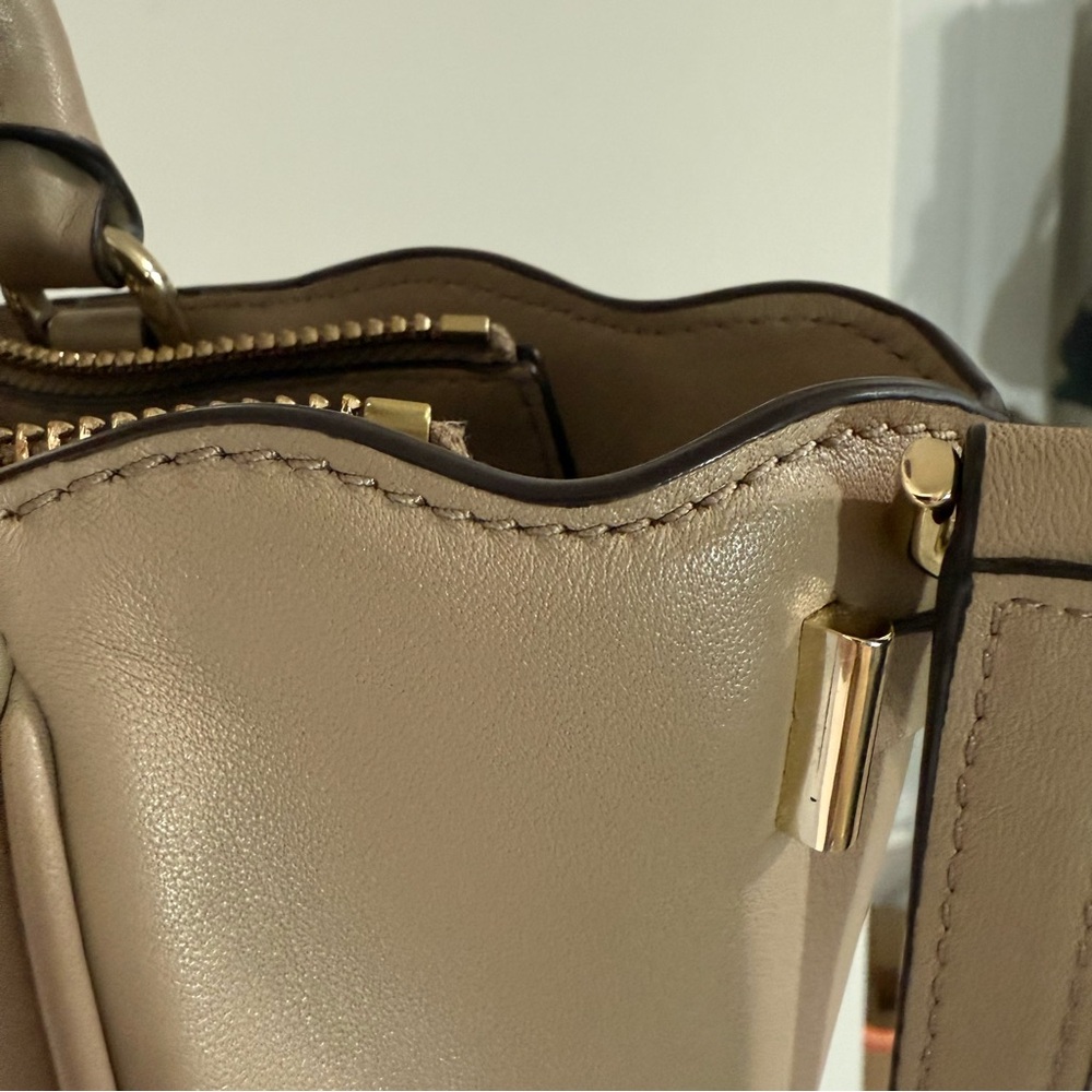 Michael Kors Beige Amelia Leather Tote Bag with Crossbody - Picture 16 of 16
